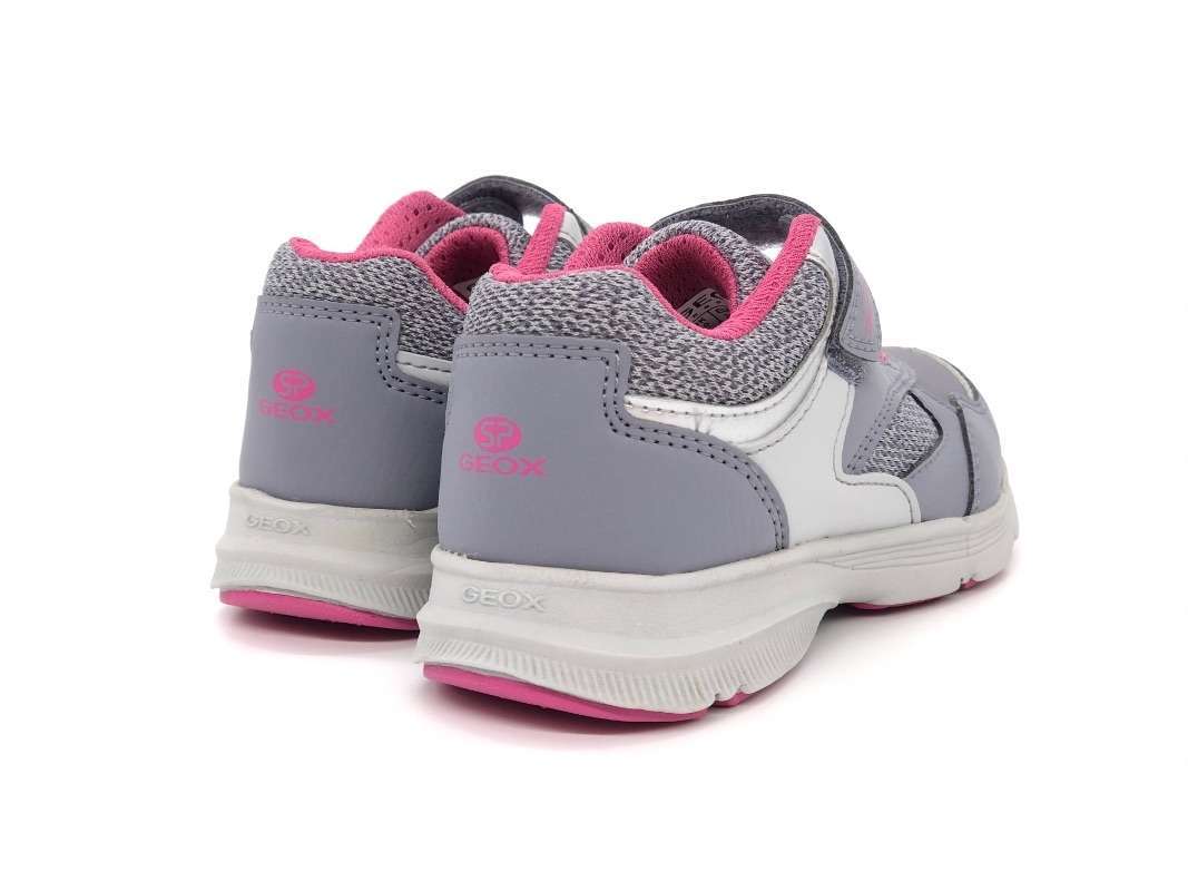 GEOX J Hoshiko G Sneakers bambina grigia e rosa - Image 4