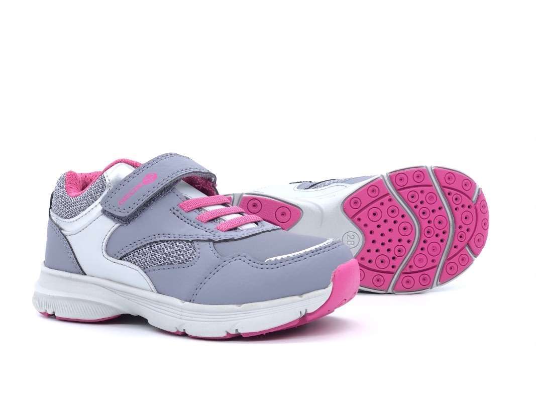 GEOX J Hoshiko G Sneakers bambina grigia e rosa - Image 5