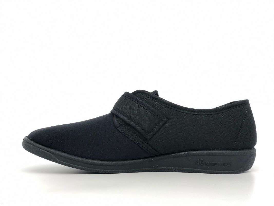 Gaviga pantofole donna tessuto elasticizzato nero con strappo - Image 2
