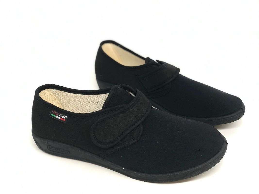 Gaviga pantofole donna tessuto elasticizzato nero con strappo - Image 3