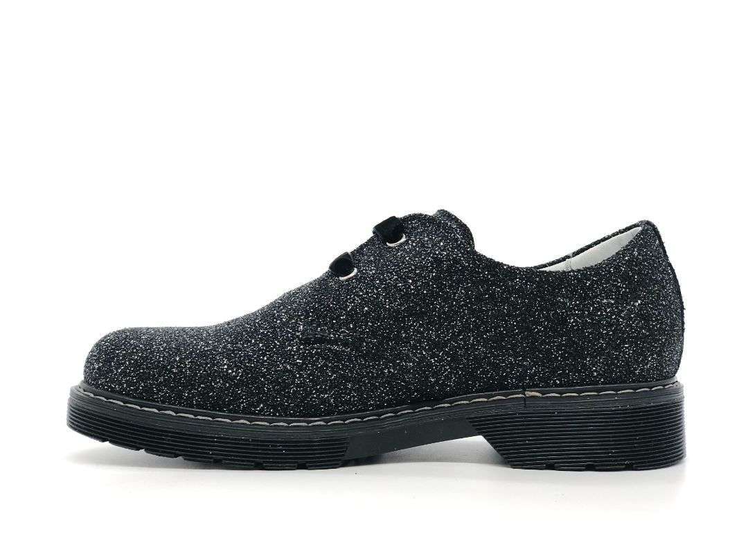 NERO GIARDINI Francesine bambina nere glitter in pelle - Image 5