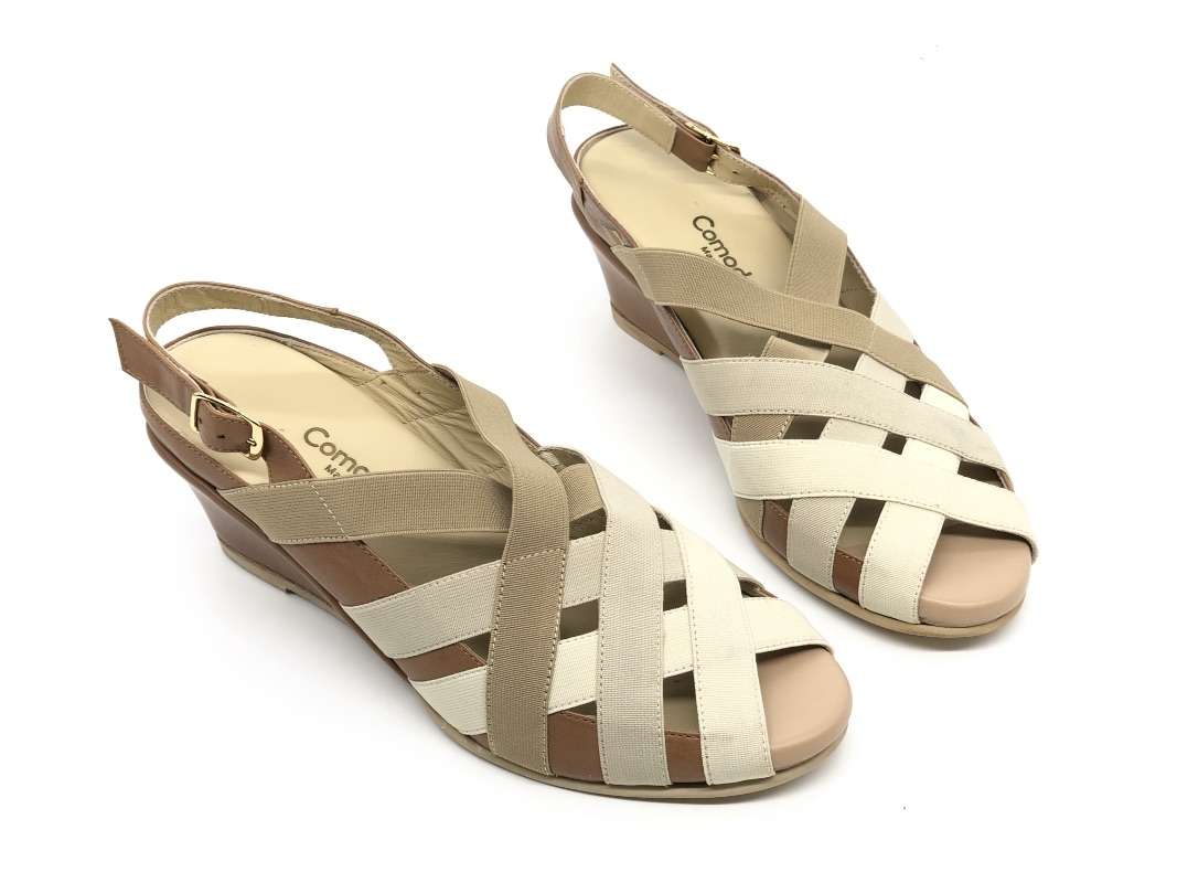 COMODAIDEA Sandali donna 983 beige e cuoio - Image 3