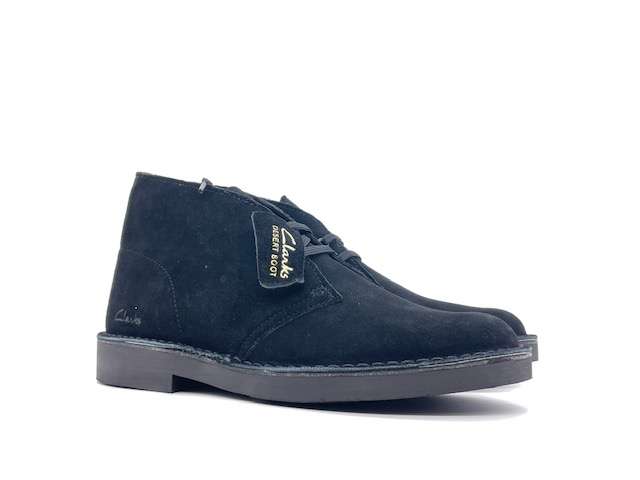 clarks desert boot in pelle scamosciata blu scuro laterale