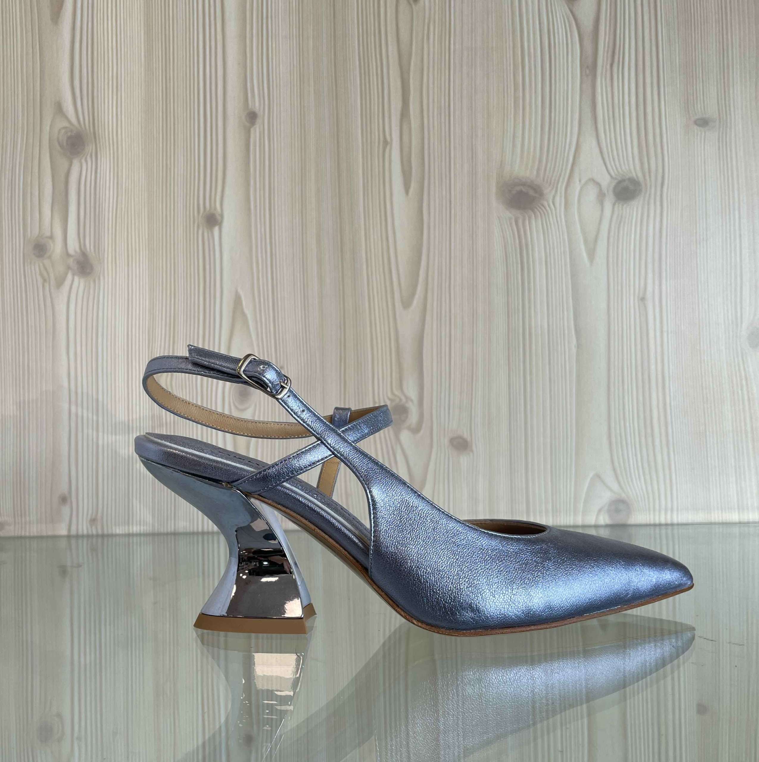 ENZO D'ALESSANDRO Slingback blu Jeans tacco 70 - Image 4
