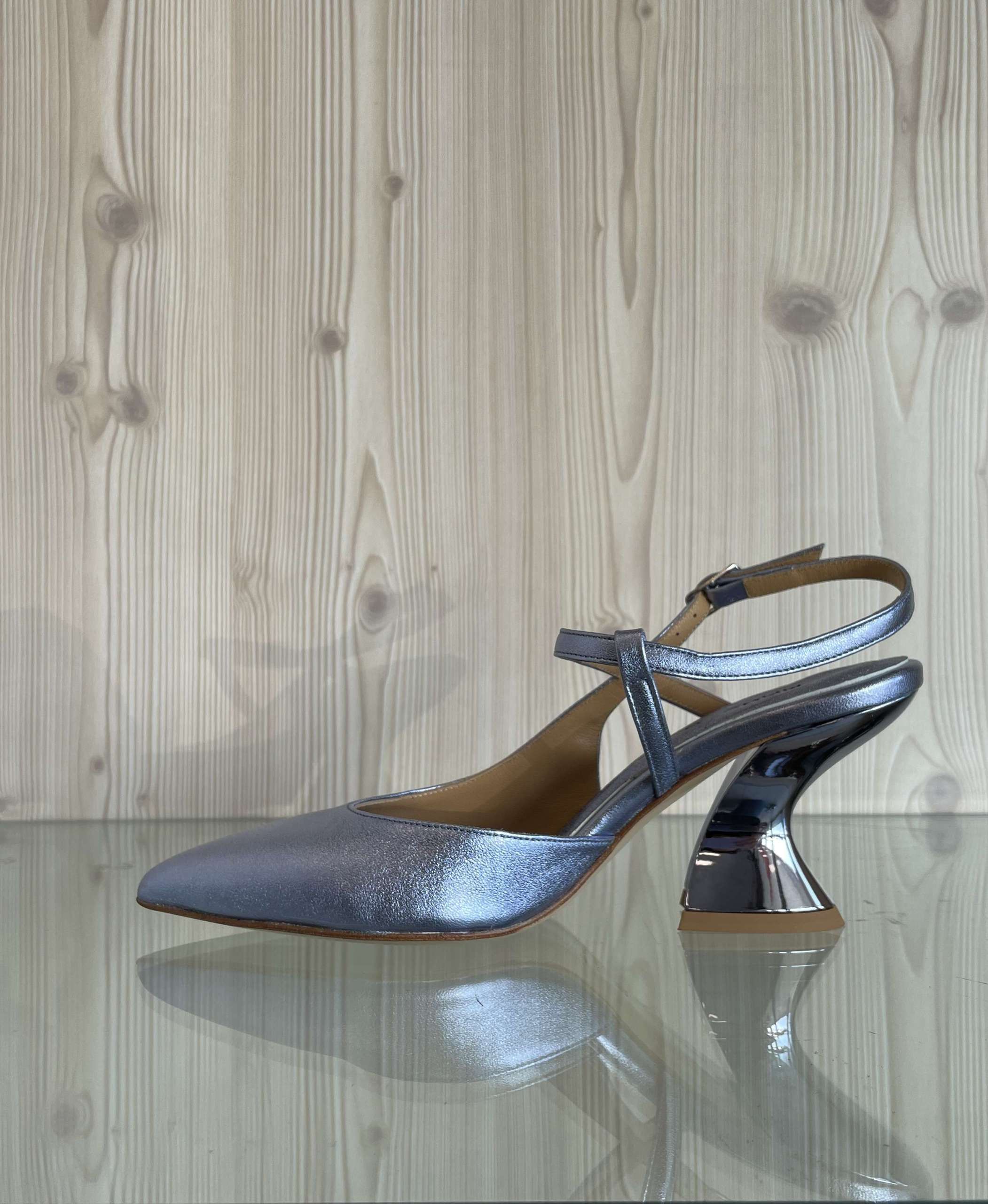 ENZO D'ALESSANDRO Slingback blu Jeans tacco 70 - Image 3