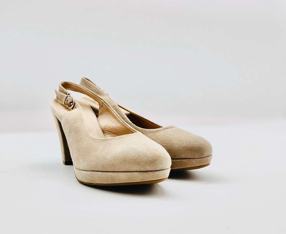 IGI & CO.. Slingback scamosciato tortora con plateau a punta tonda - Image 2