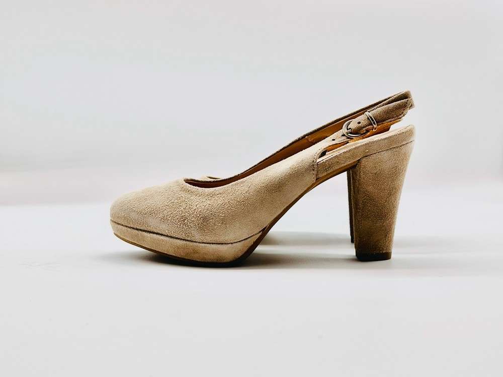 IGI & CO.. Slingback scamosciato tortora con plateau a punta tonda - Image 4