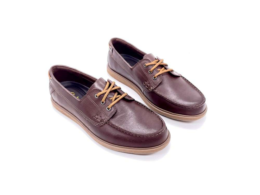 CLARKS Mocassino uomo Bratton Boat pelle dark marrone - Image 3