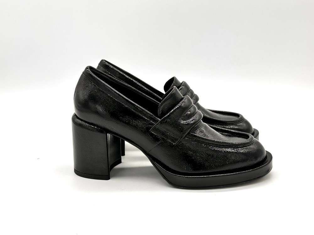 ENZO D'ALESSANDRO Mocassino donna in naplak nero tacco 70 - Image 2