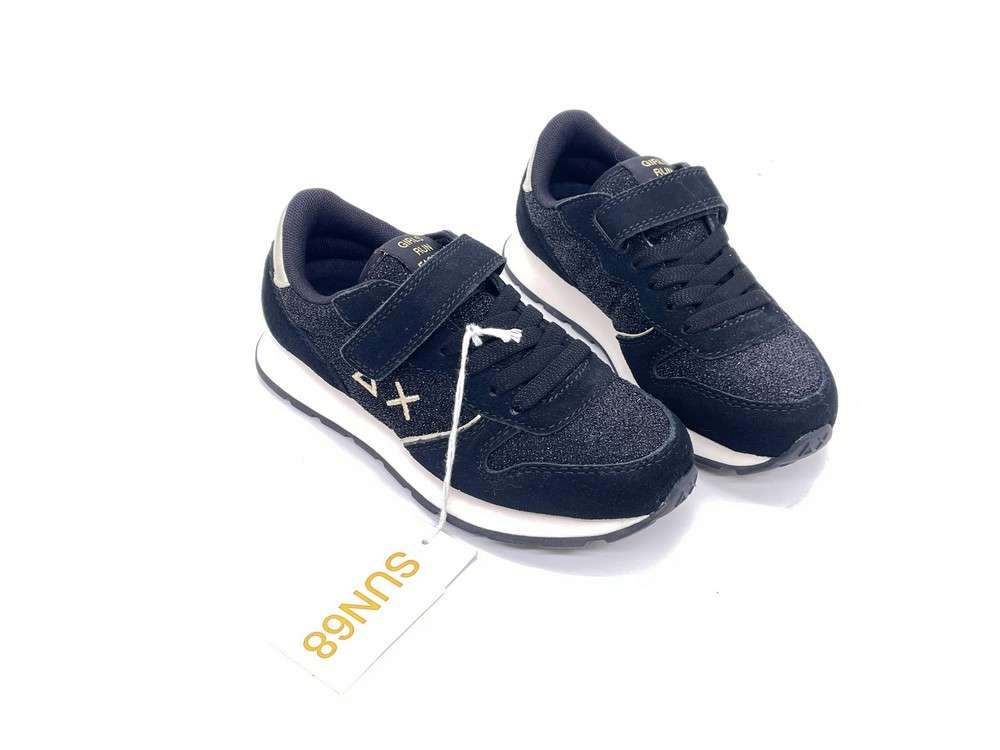 SUN68 Sneakers Bambina Nero Glitter Textile Kid - Image 3