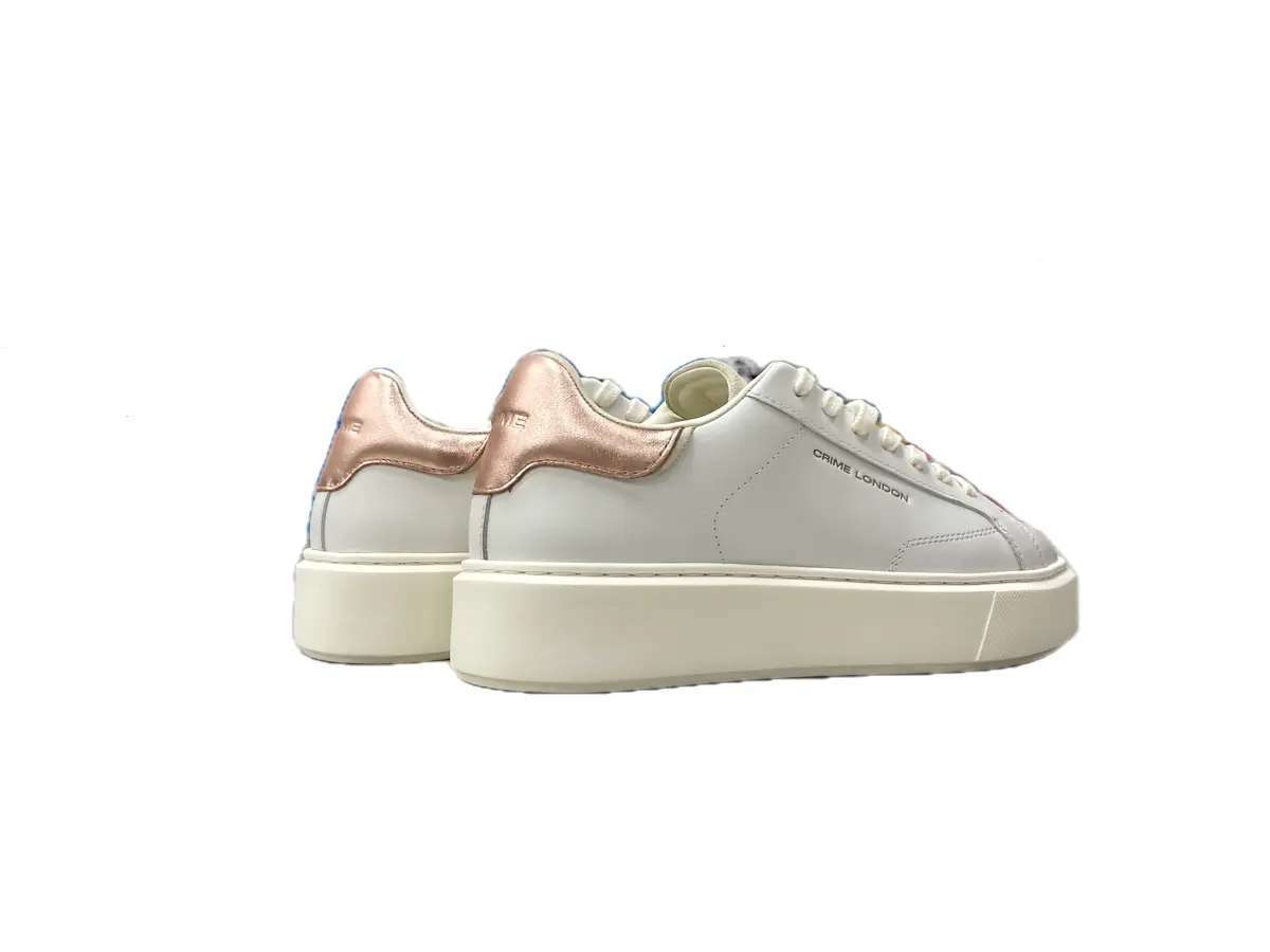 CRIME LONDON Sneakers Donna Bianco Rosa Laminato - Image 2