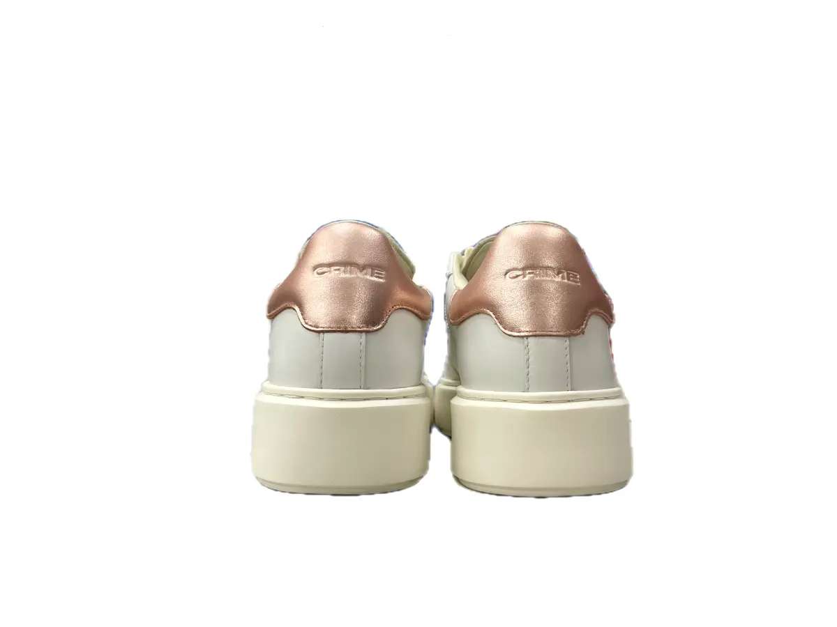 CRIME LONDON Sneakers Donna Bianco Rosa Laminato - Image 3