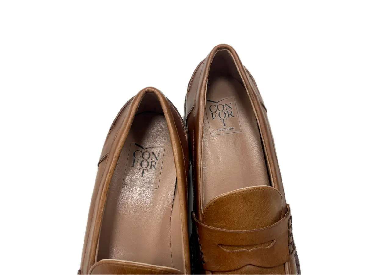 comfort Mocassino Donna in Pelle Cuoio - Image 7