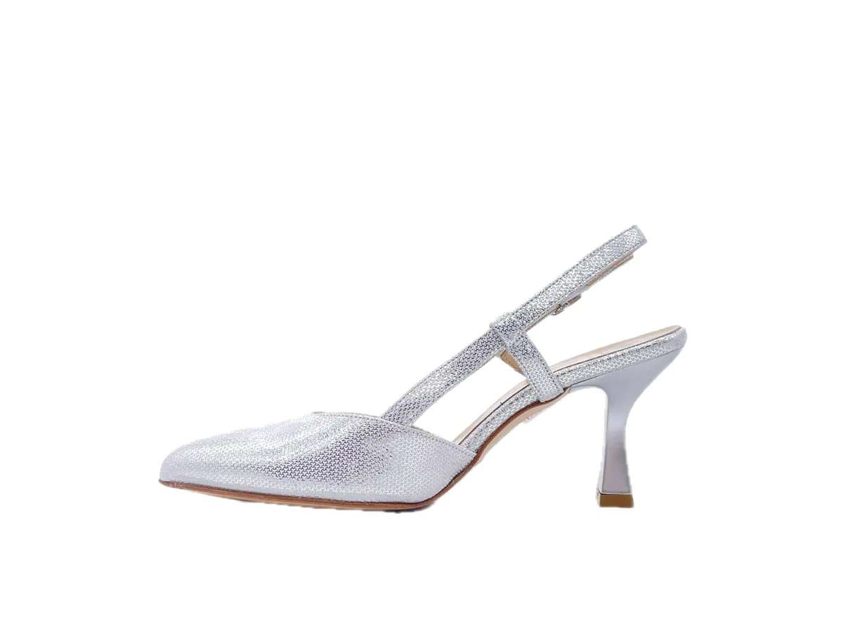 ELLEN Slingback donna in pelle Iron argento - Image 4