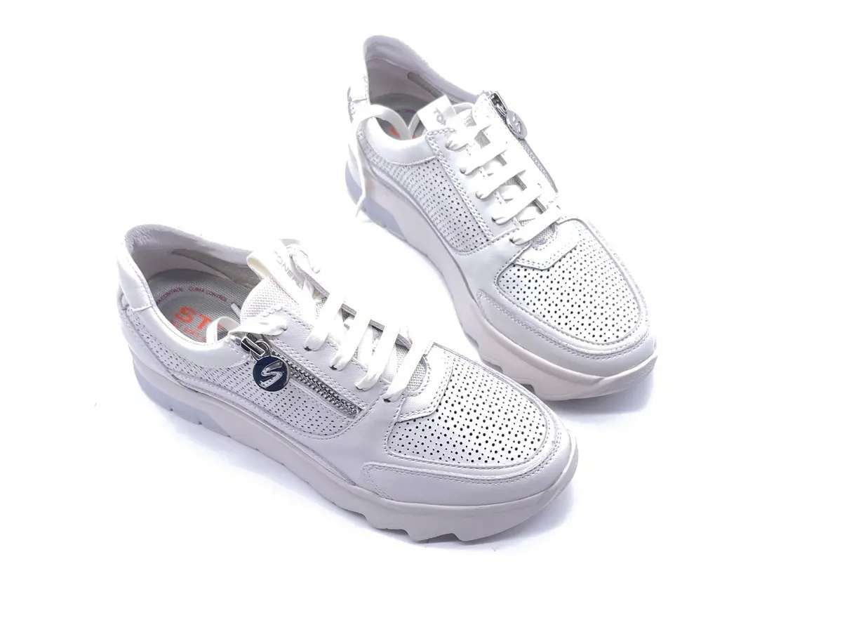 Stonefly Sneakers donna SPOCK 45 in pelle bianca - Image 5