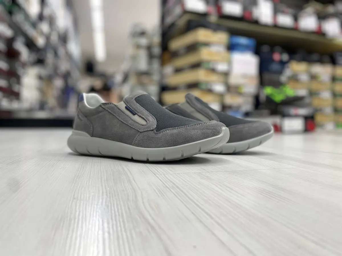GRISPORT Light Step Sneakers slip on uomo in suede grigio 43826V39 - Image 4