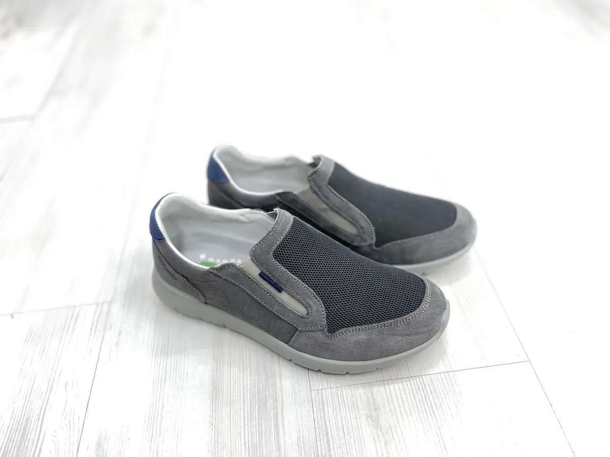 GRISPORT Light Step Sneakers slip on uomo in suede grigio 43826V39 - Image 2