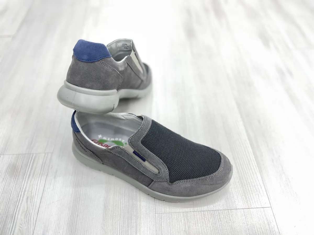 GRISPORT Light Step Sneakers slip on uomo in suede grigio 43826V39 - Image 3