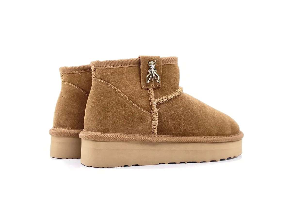 Patrizia pepe stivaletti donna in crosta camel platform dettaglio logo - Image 2