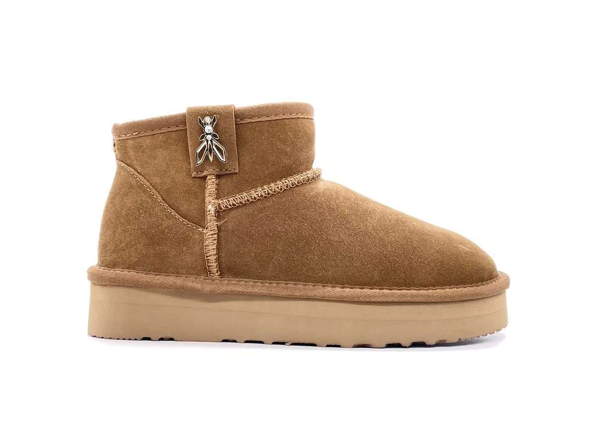 Patrizia pepe stivaletti donna in crosta camel platform dettaglio logo - Image 4