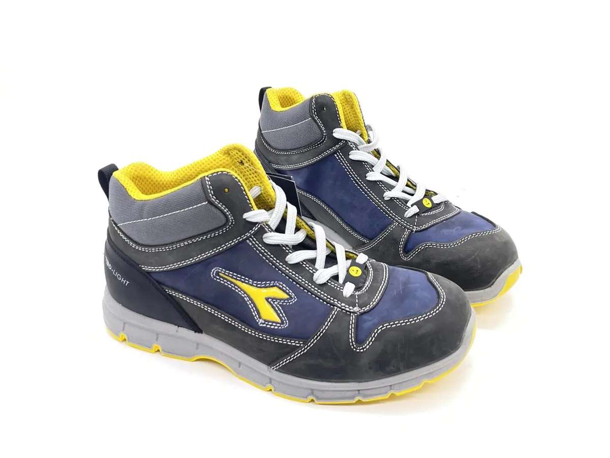Diadora scarponcino antinfortunistico uomo Run Mid S3 pelle blu grigio - Image 4