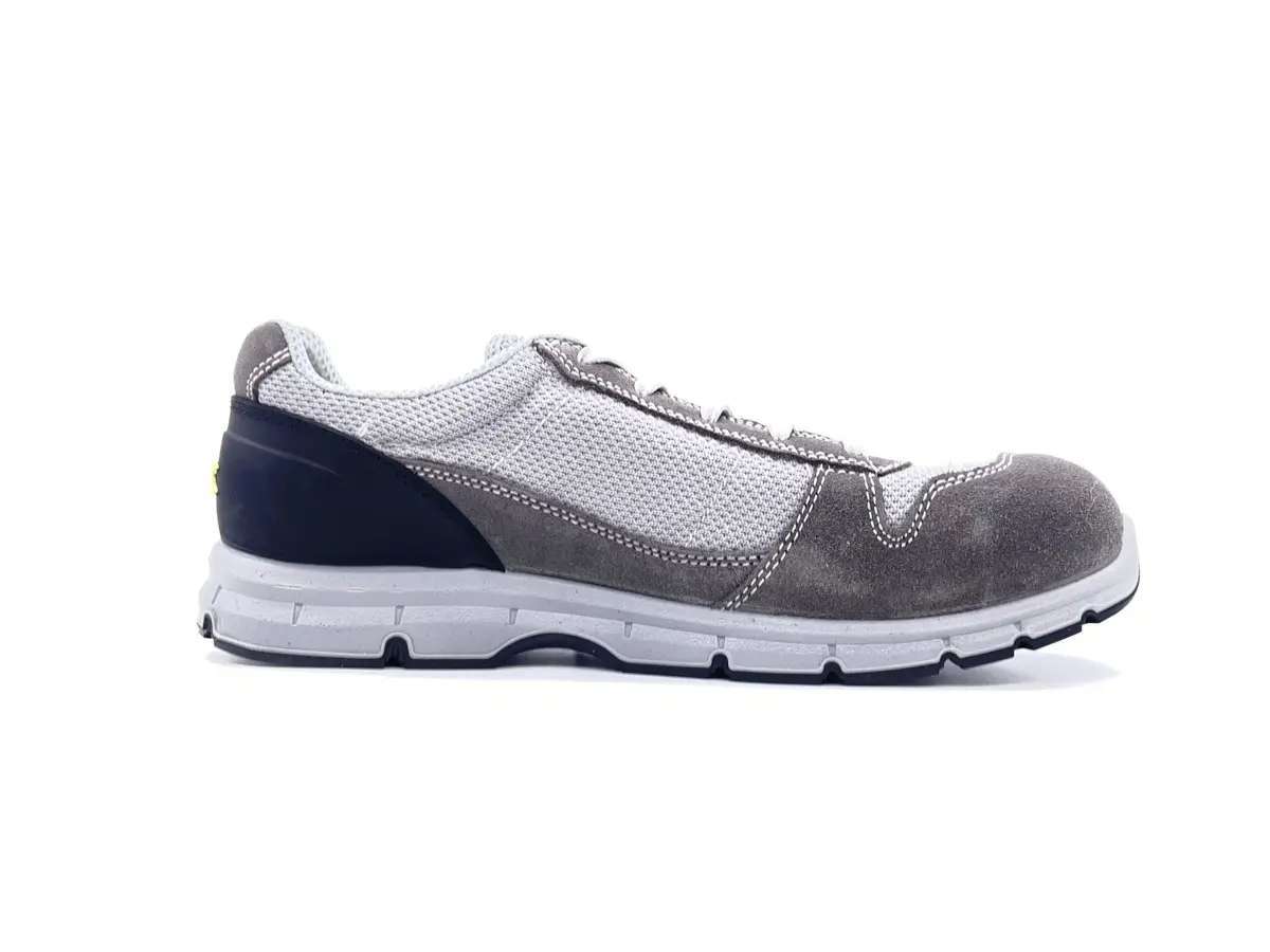 Diadora Run Text Low unisex scarpa antinfortunistica S1P tessuto e pelle grigia - Image 5