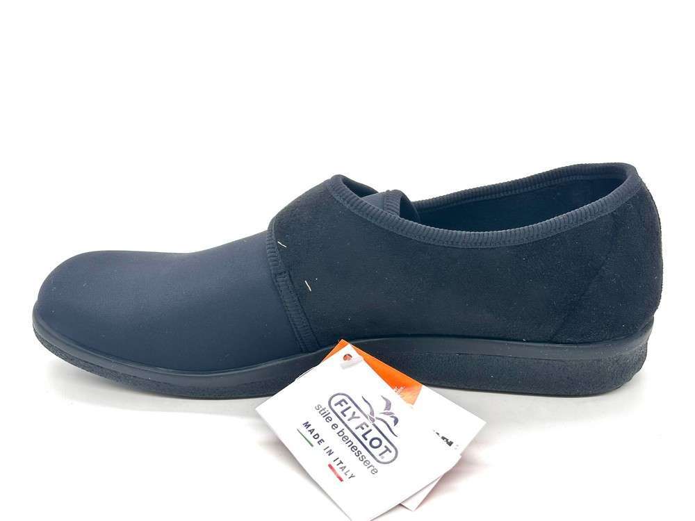 FLY FLOT Pantofola a strappo da uomo nera elasticizzata - Image 2