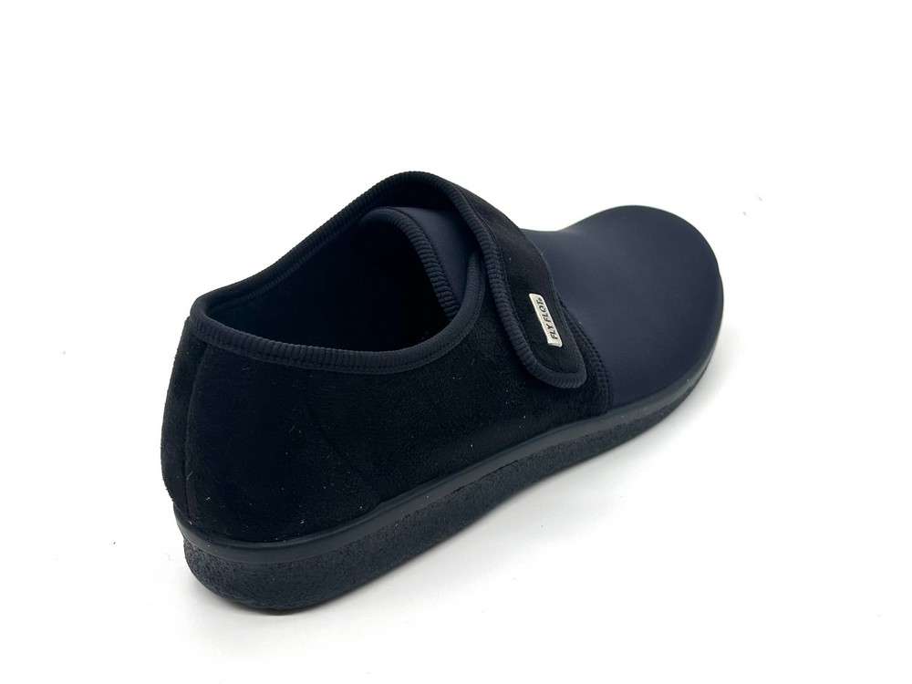 FLY FLOT Pantofola a strappo da uomo nera elasticizzata - Image 4