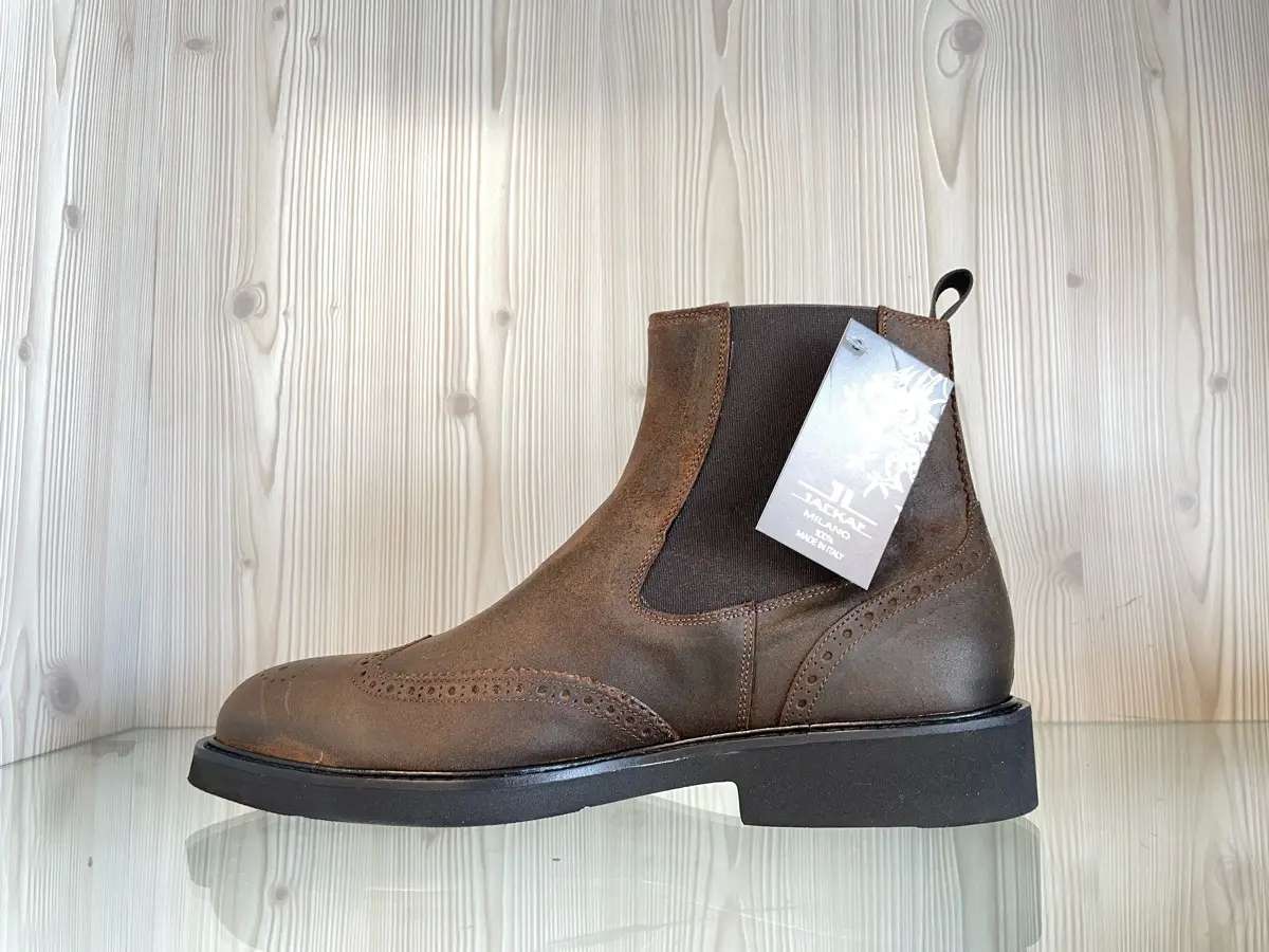 Jackal Milano stivaletti uomo Chelsea in pelle marrone - Image 4