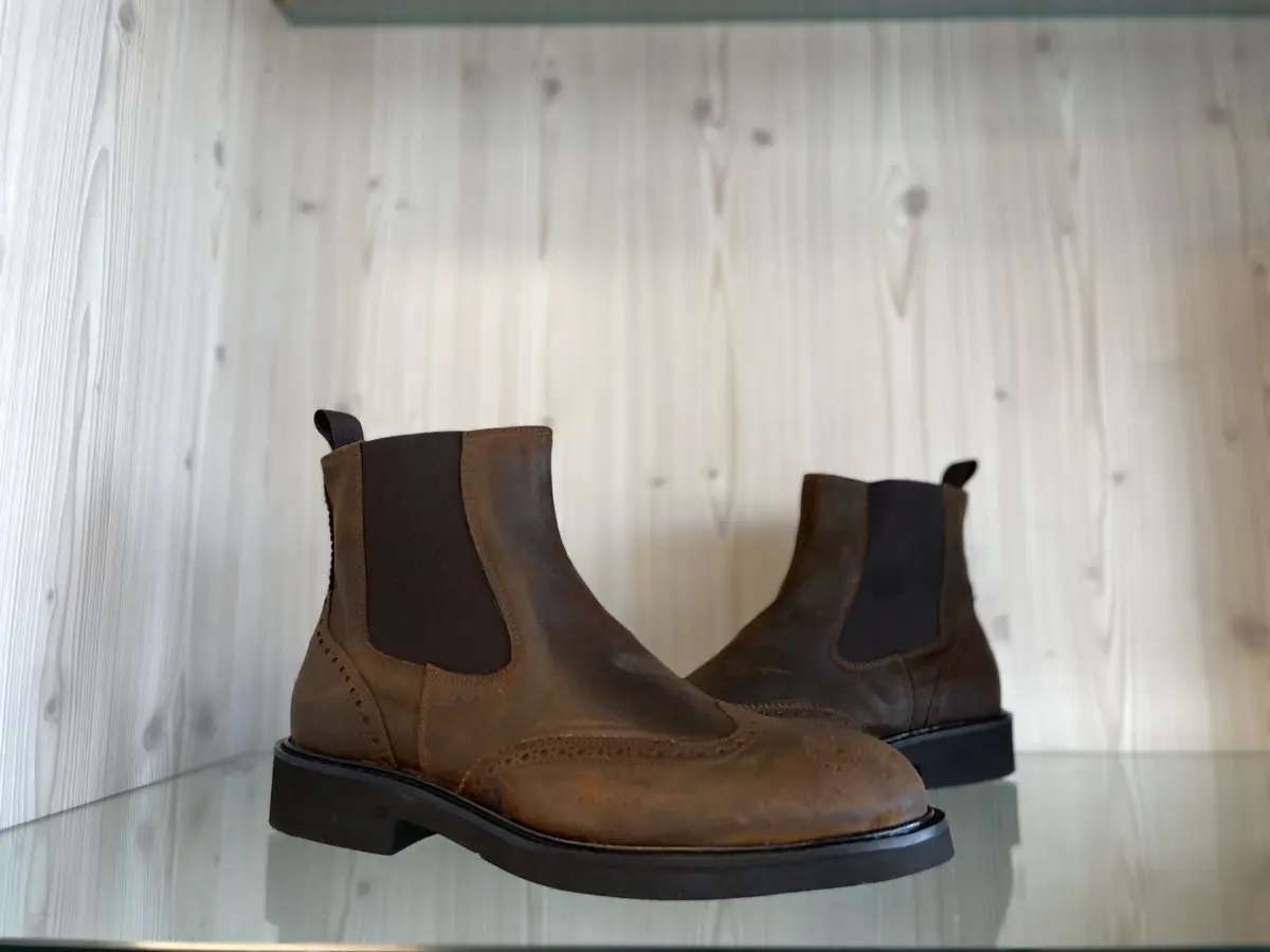 Jackal Milano stivaletti uomo Chelsea in pelle marrone - Image 5