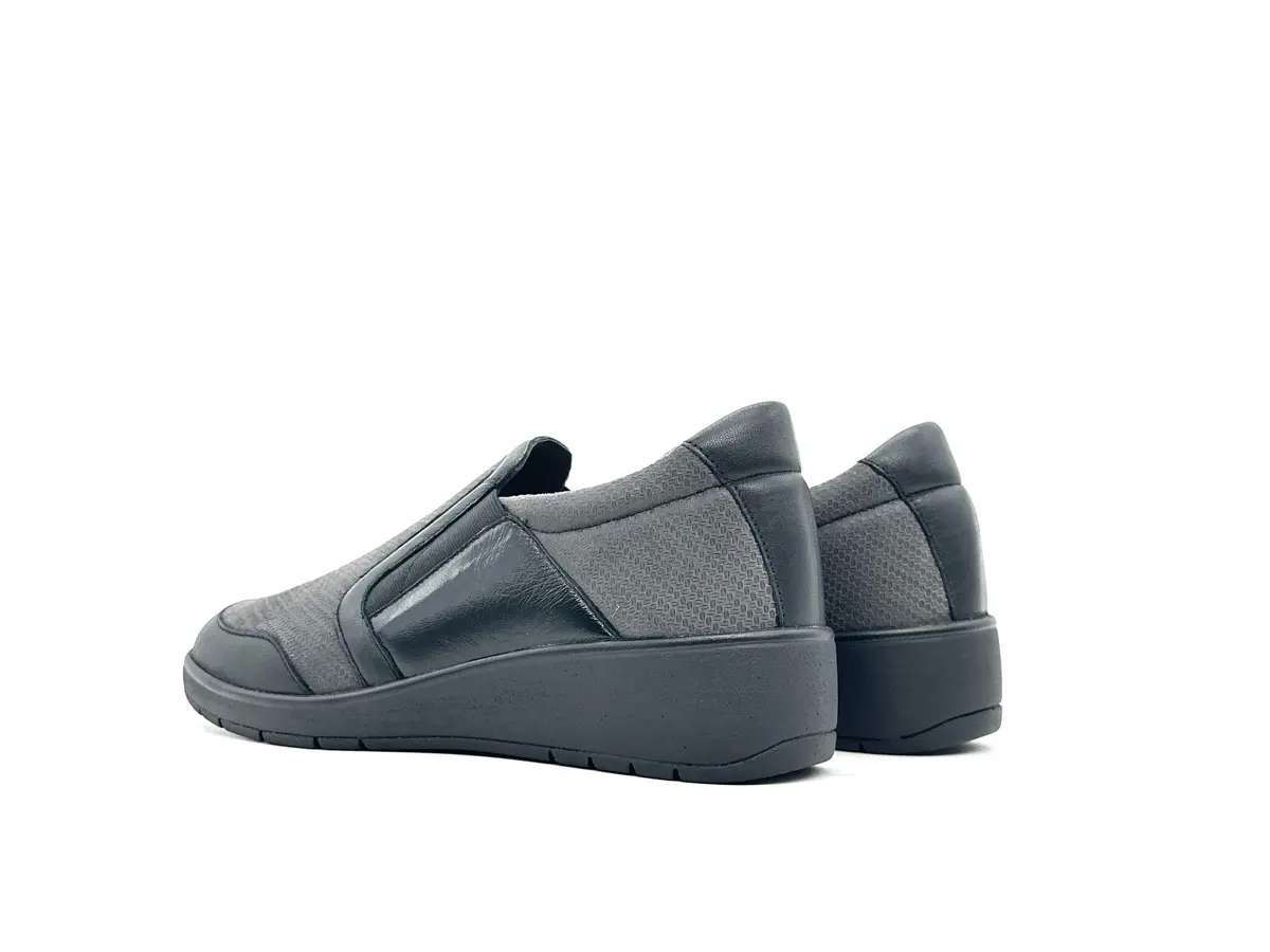 Grunland scarpa donna elasticizzata grigia con sottopiede in pelle estraibile - Image 2