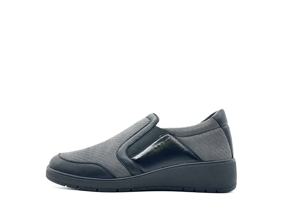 Grunland scarpa donna elasticizzata grigia con sottopiede in pelle estraibile - Image 4