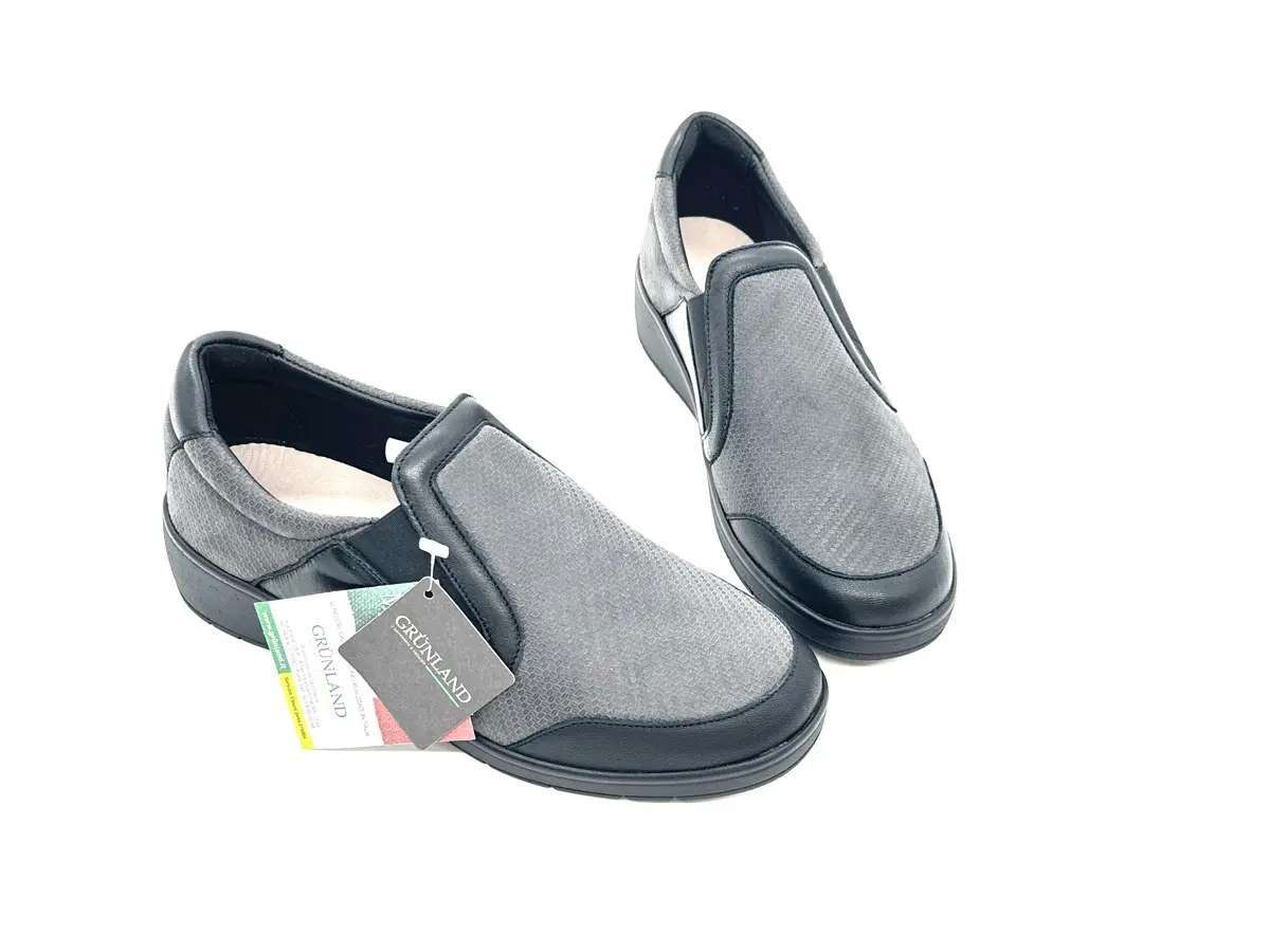 Grunland scarpa donna elasticizzata grigia con sottopiede in pelle estraibile - Image 5