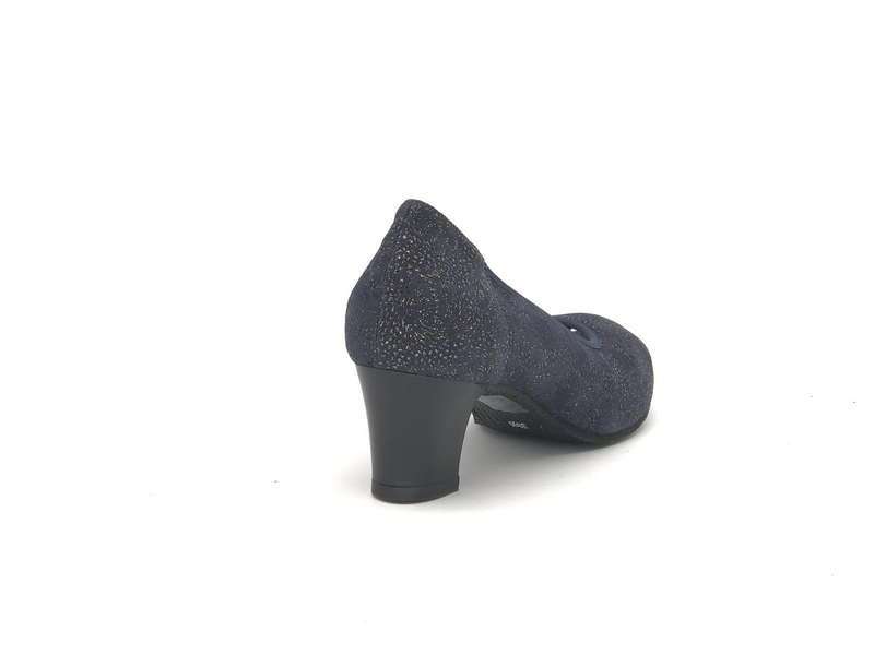 COMODA IDEA Décolleté spuntato in tessuto blu e oro 1170 - Image 4