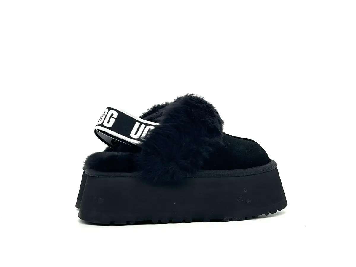 UGG ciabatte donna scamosciate nere foderate lana cinturino logo UGG - Image 2