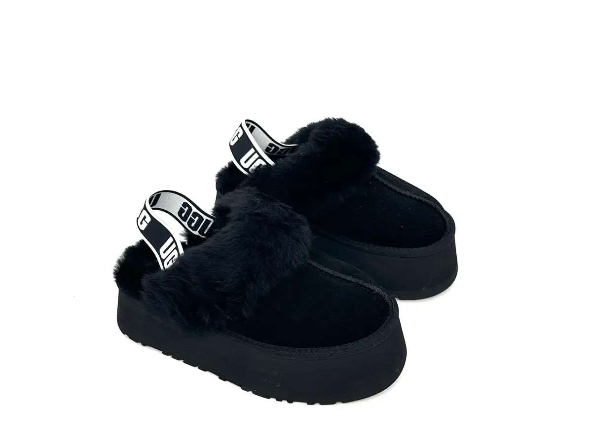 UGG ciabatte donna scamosciate nere foderate lana cinturino logo UGG - Image 4
