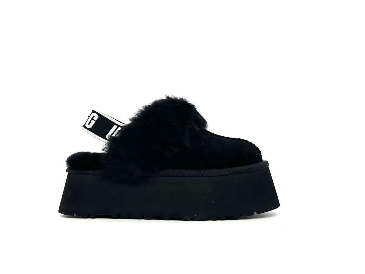 UGG ciabatte donna scamosciate nere foderate lana cinturino logo UGG - Image 5
