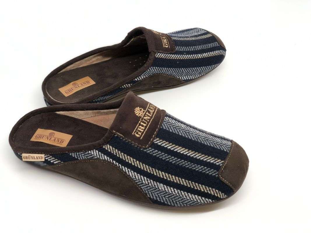 GRUNLAND Ciabatta uomo blu marrone - Image 4