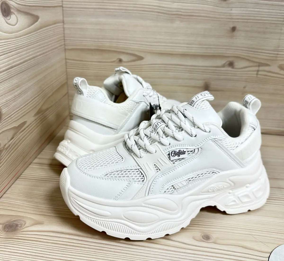 Buffalo Sneakers donna YUNO VEGAN nappa mesh white - Image 7