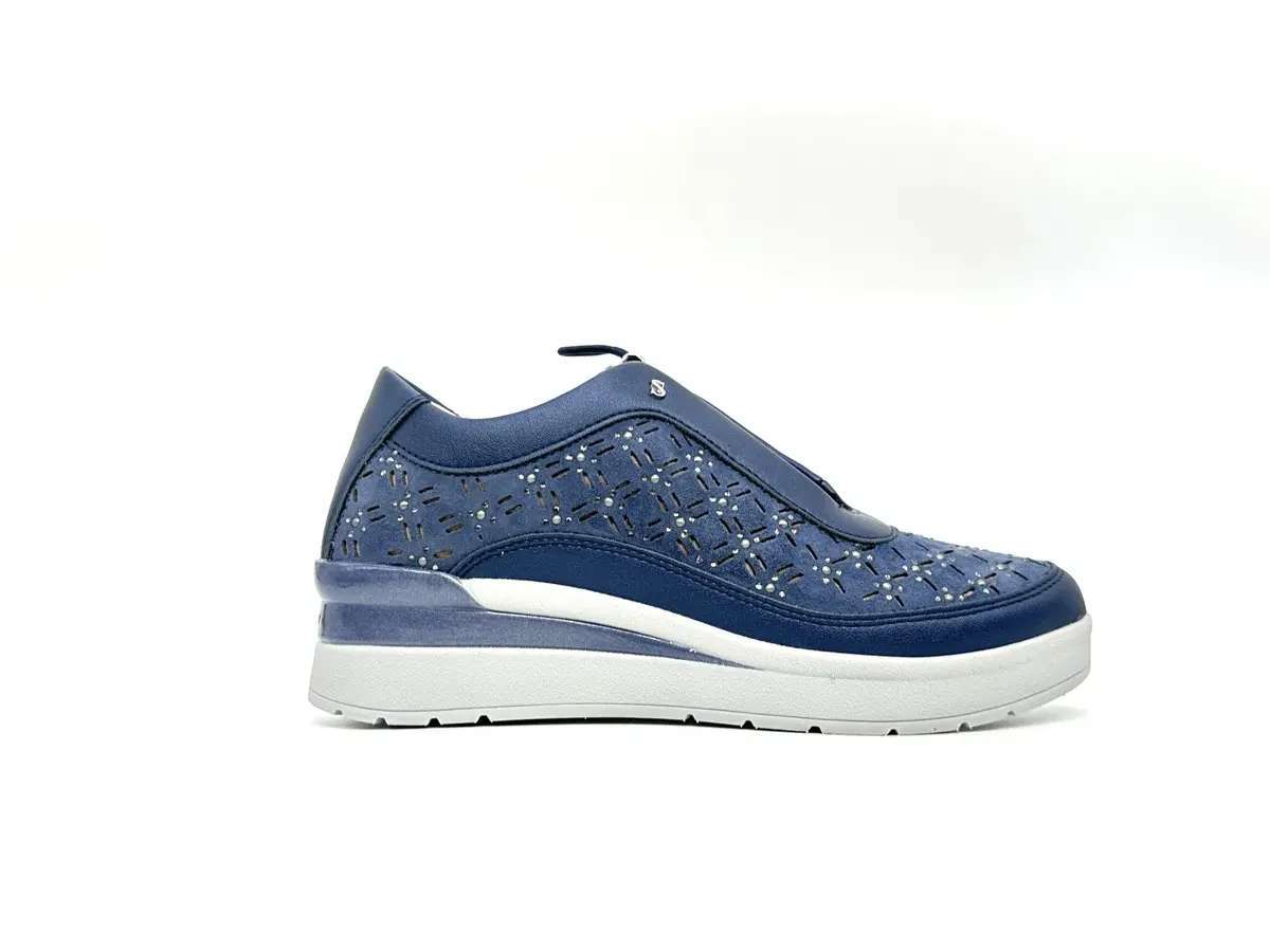 Stonefly sneaker donna blu traforate zeppa comfort suola leggera - Image 3
