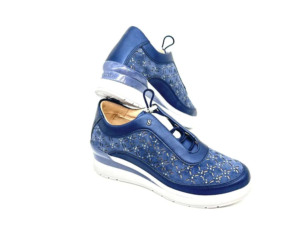 Stonefly sneaker donna blu traforate zeppa comfort suola leggera - Image 5