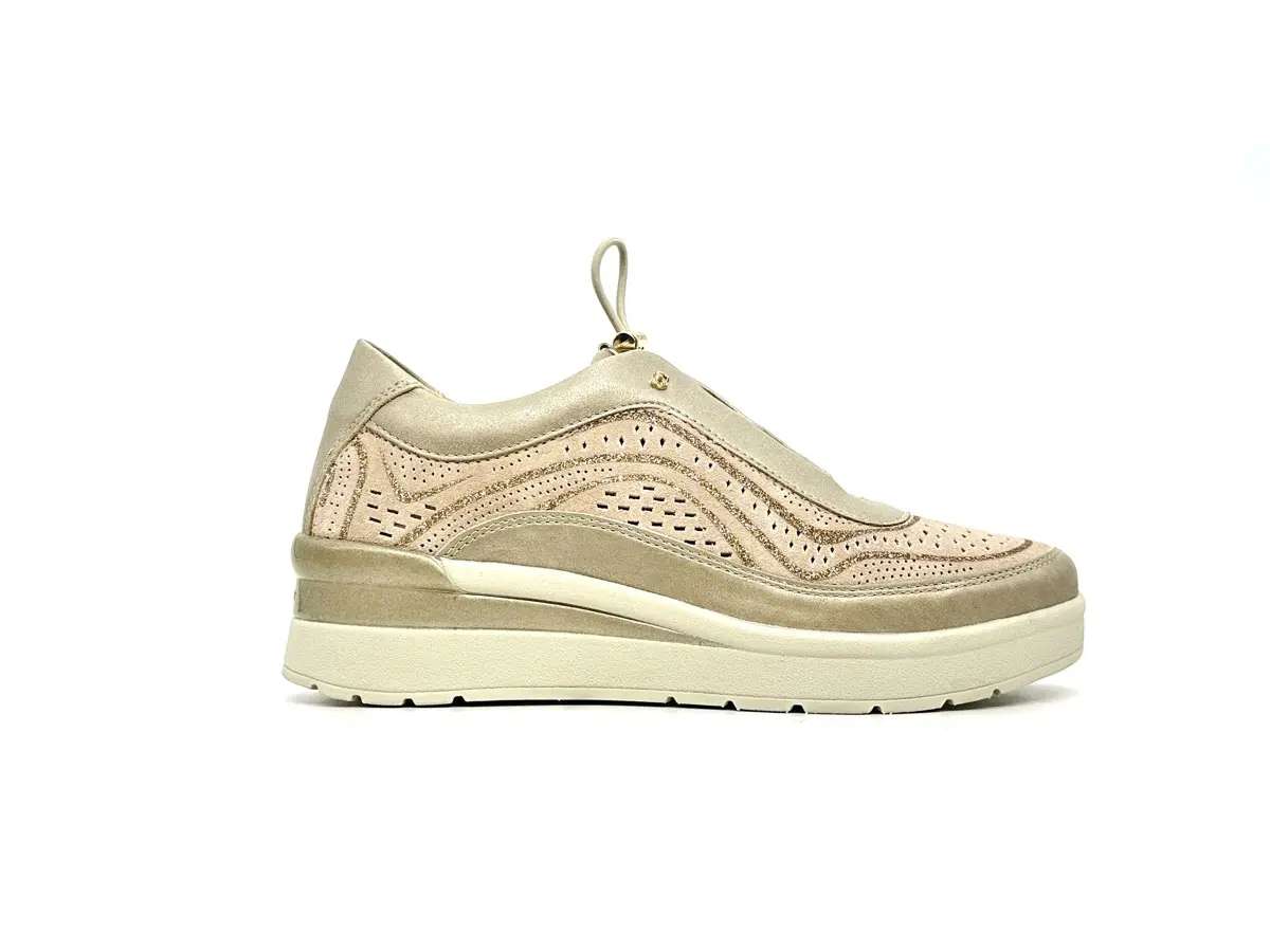 Stonefly sneaker donna oro traforate zeppa comfort suola leggera - Image 4