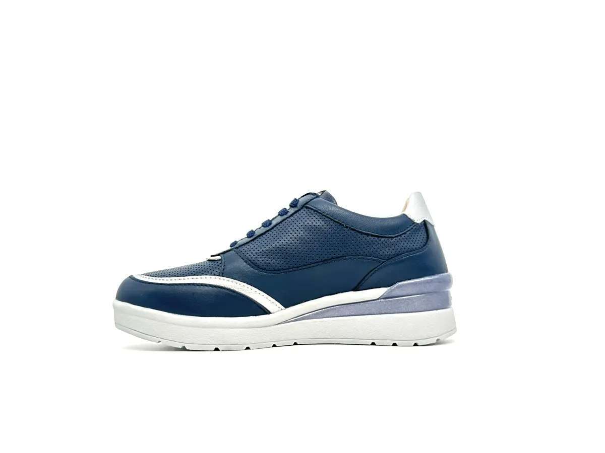 Stonefly sneaker donna blu traforate zip laterale zeppa comfort suola leggera - Image 4