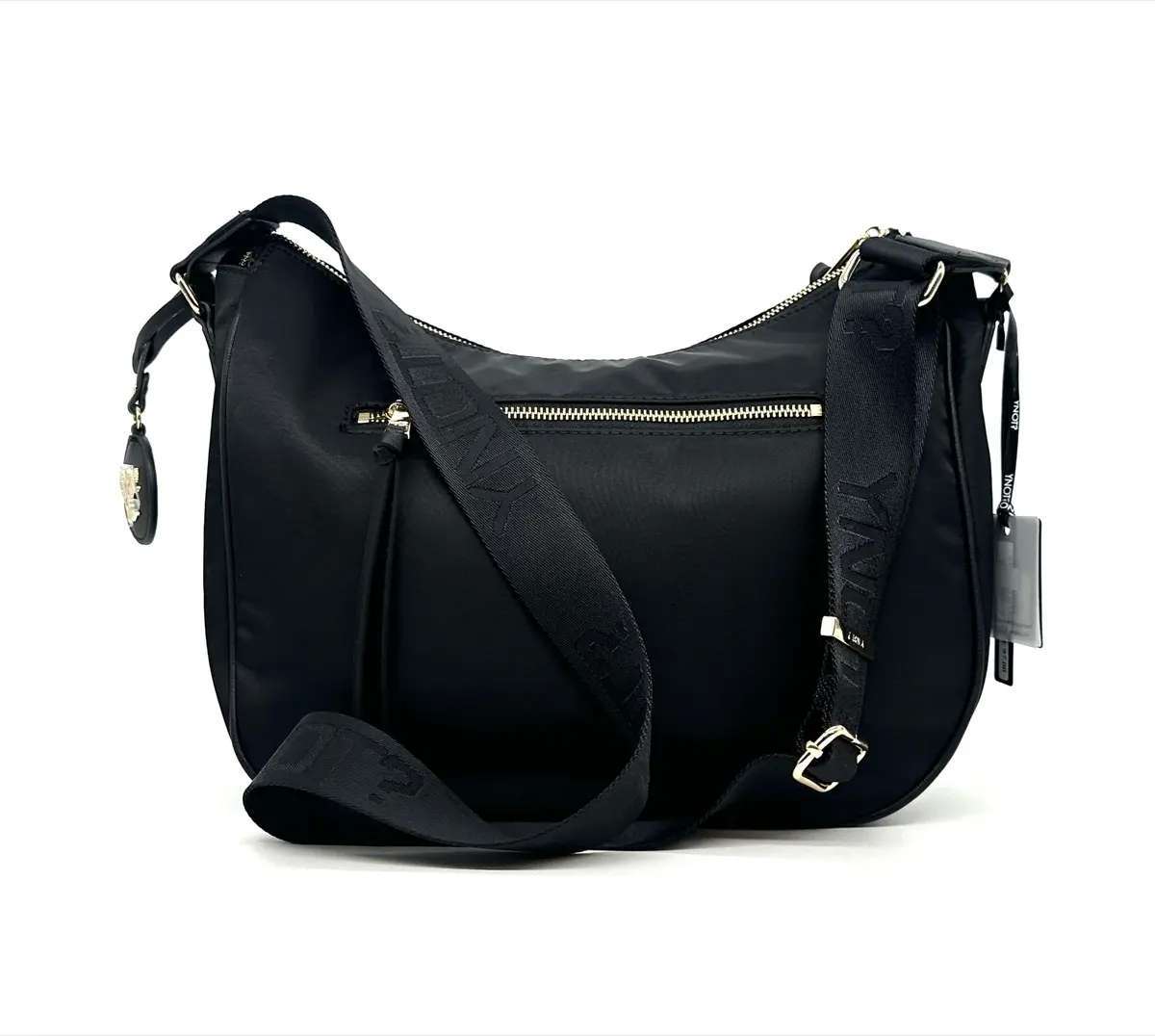 Ynot Borsa donna CLOUD nera a tracolla con tasca frontale zip - Image 4