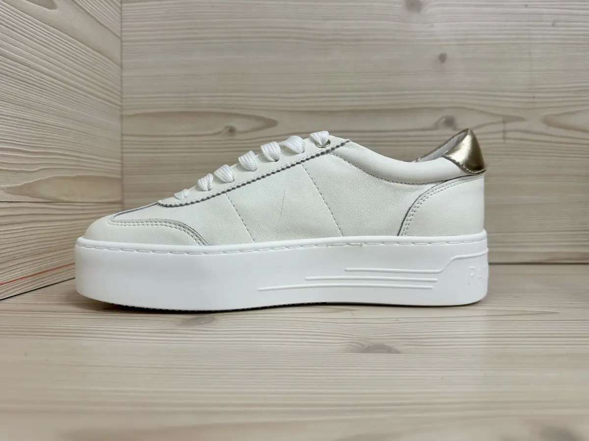 Patrizia Pepe sneaker donna pelle bianca platform logo laterale oro - Image 5