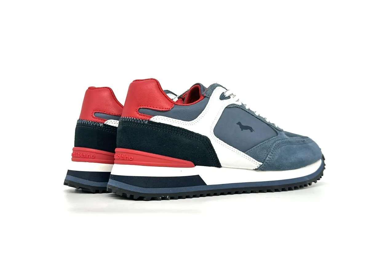 Harmont & Blaine sneaker uomo blu camoscio tessuto casual sportive - Image 2