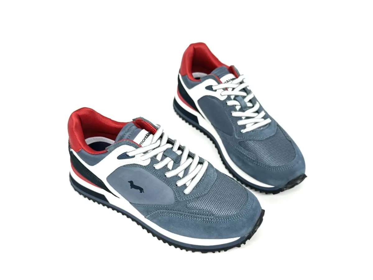 Harmont & Blaine sneaker uomo blu camoscio tessuto casual sportive - Image 3
