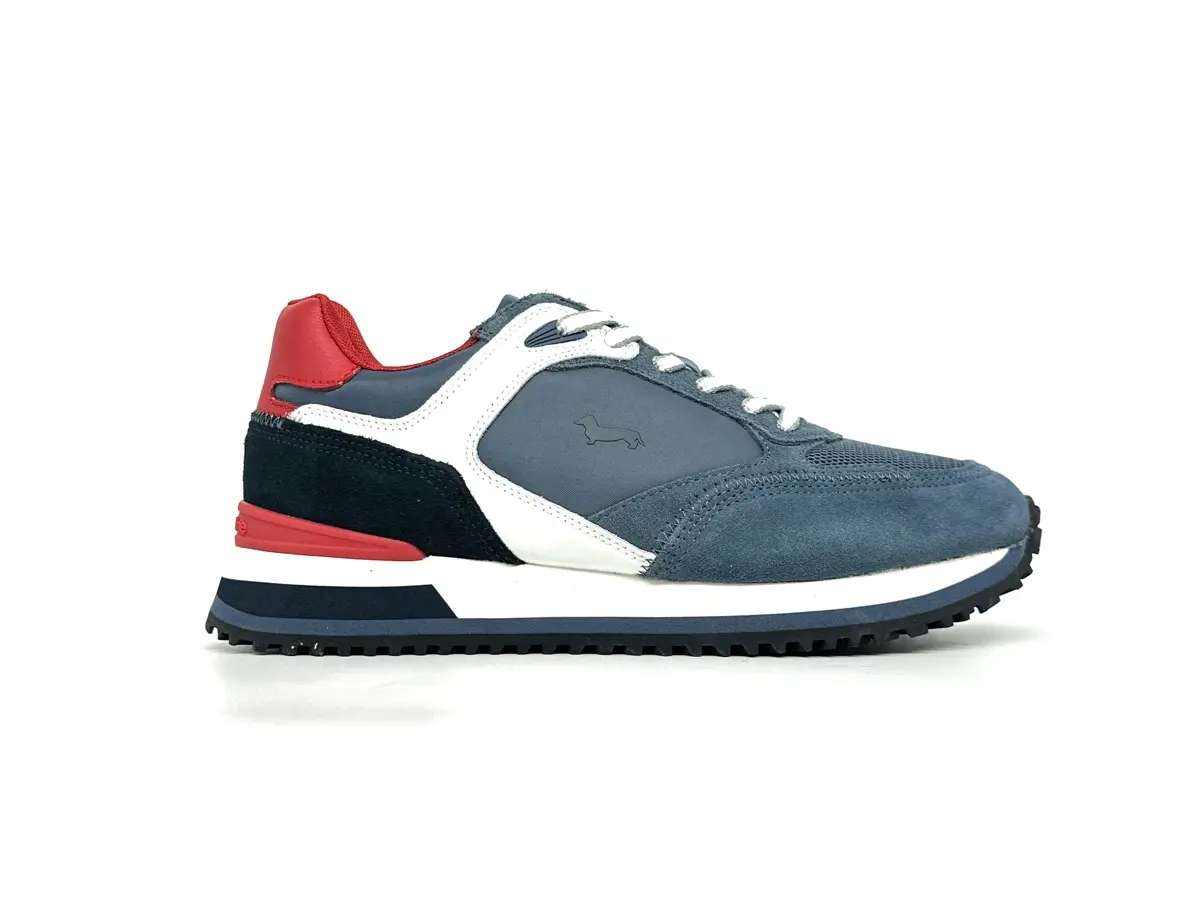 Harmont & Blaine sneaker uomo blu camoscio tessuto casual sportive - Image 4