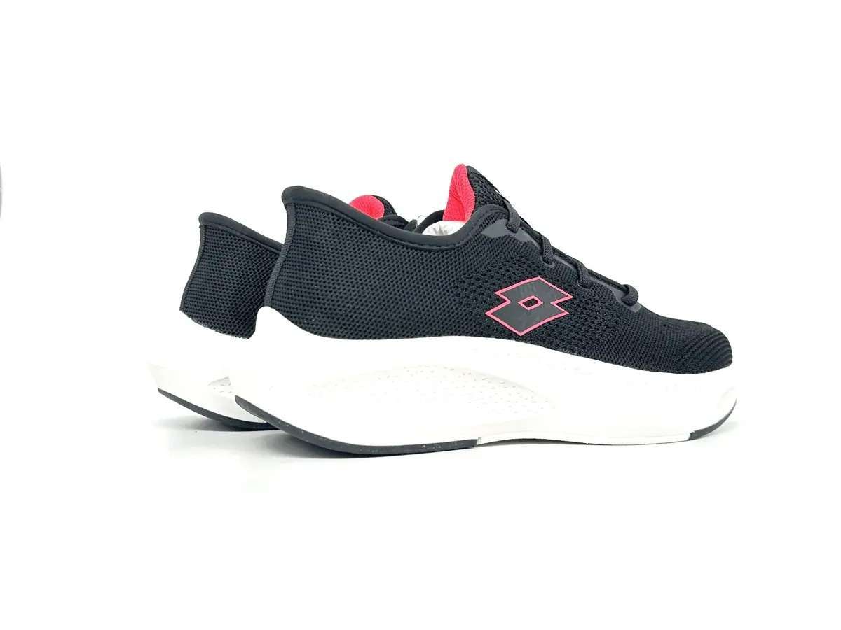 Lotto sneaker donna Run 90 Slip & Go nera con dettagli rosa memory foam - Image 2