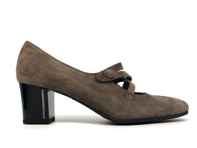 comfort Décolleté in pelle scamosciata fumo - Image 4
